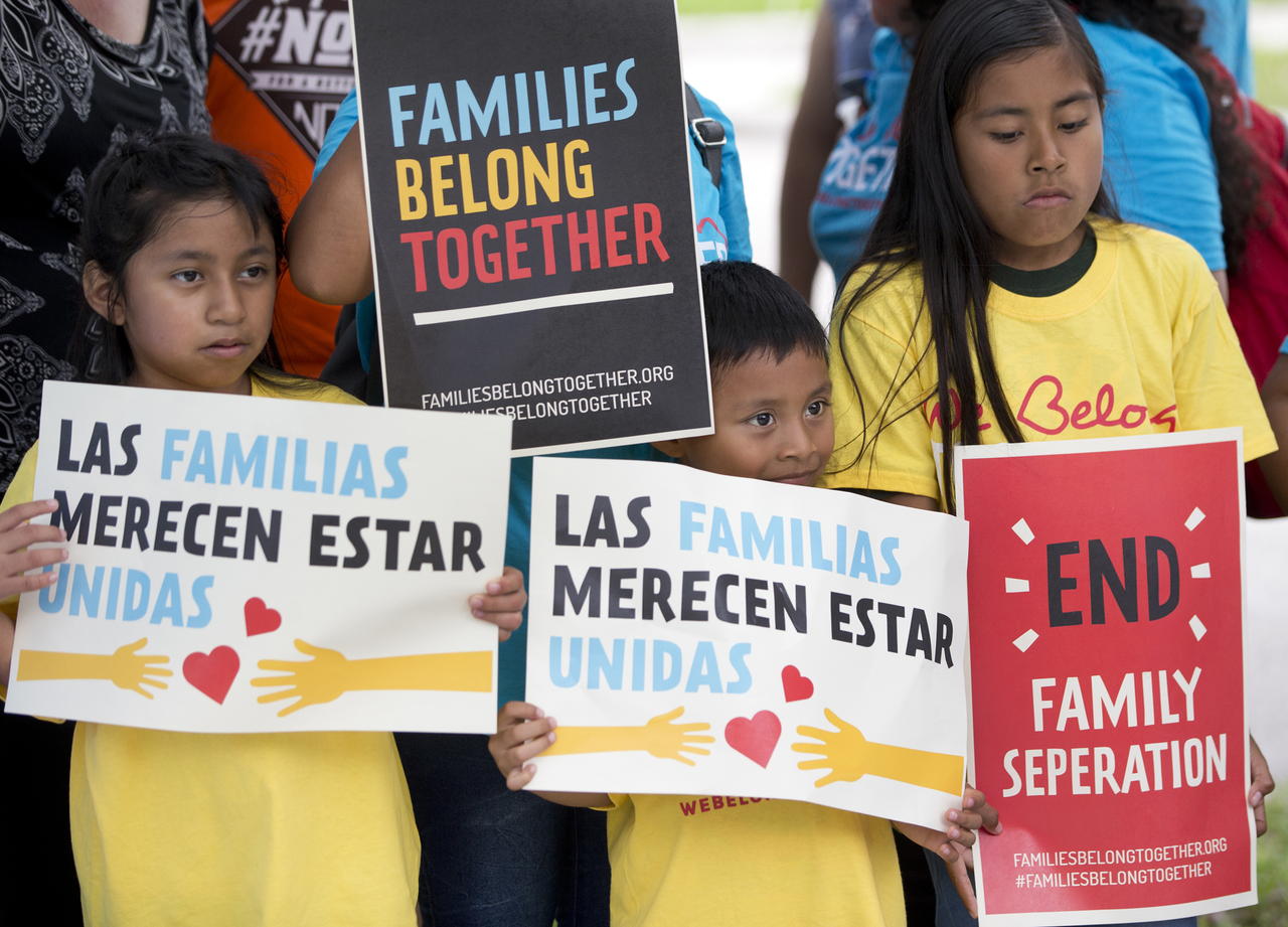 Photo of immigrant children at a rally