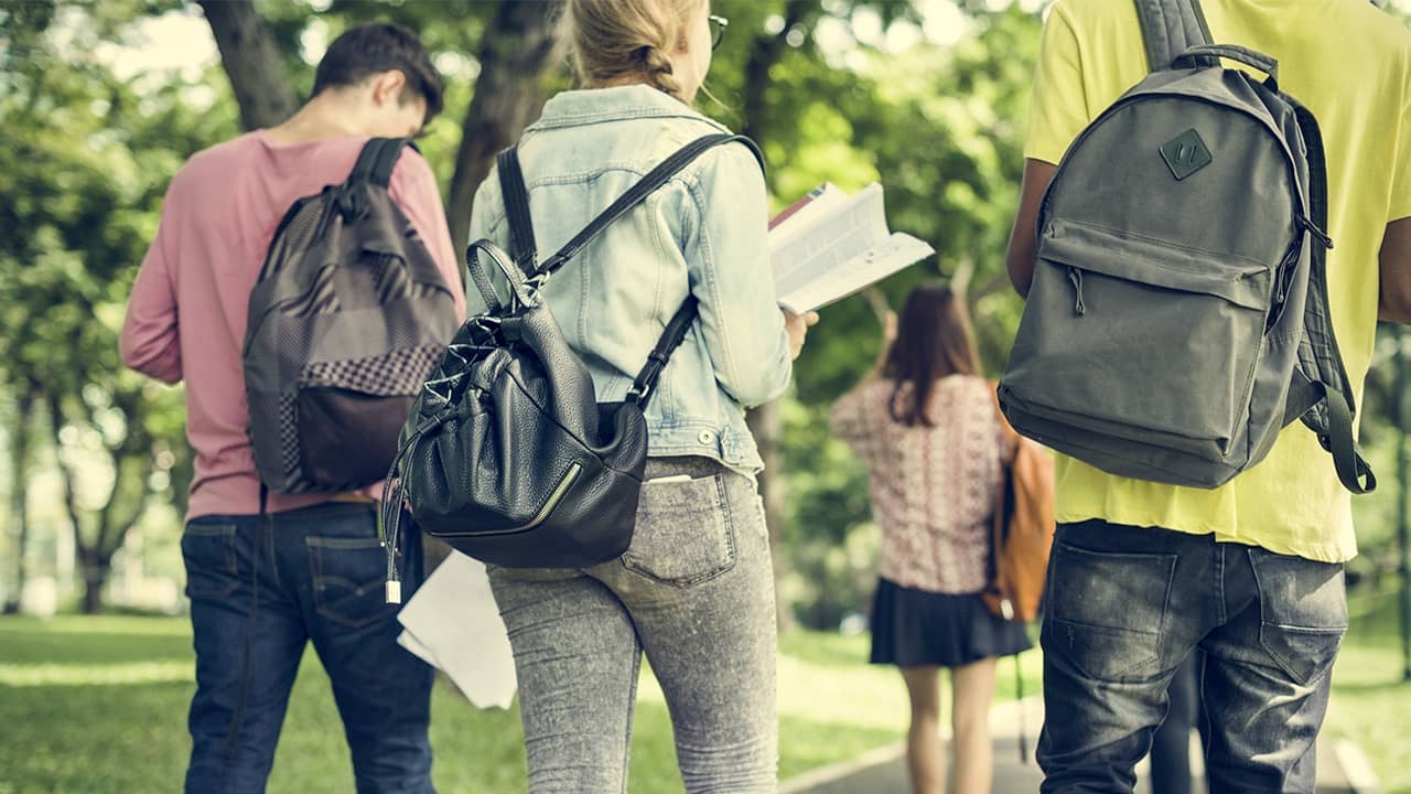 Photo of college students walking