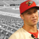 Composite of Carter Kieboom and baseball stadium