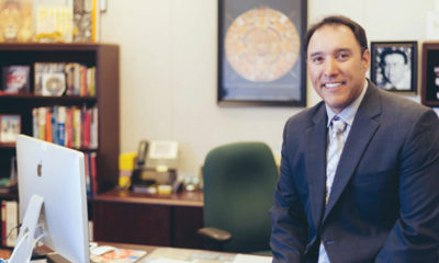 Photo of Matt Navo in his office at Sanger Unified School District