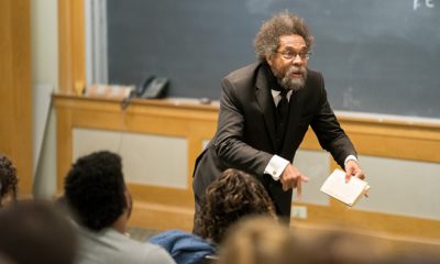 Photo of Cornel West lecturing in a classroom at Dartmouth University