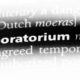 Photo of the word "moratorium" from the dictionary